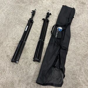 2-Pack Photo Light Stands for Speedlights + Travel Bag